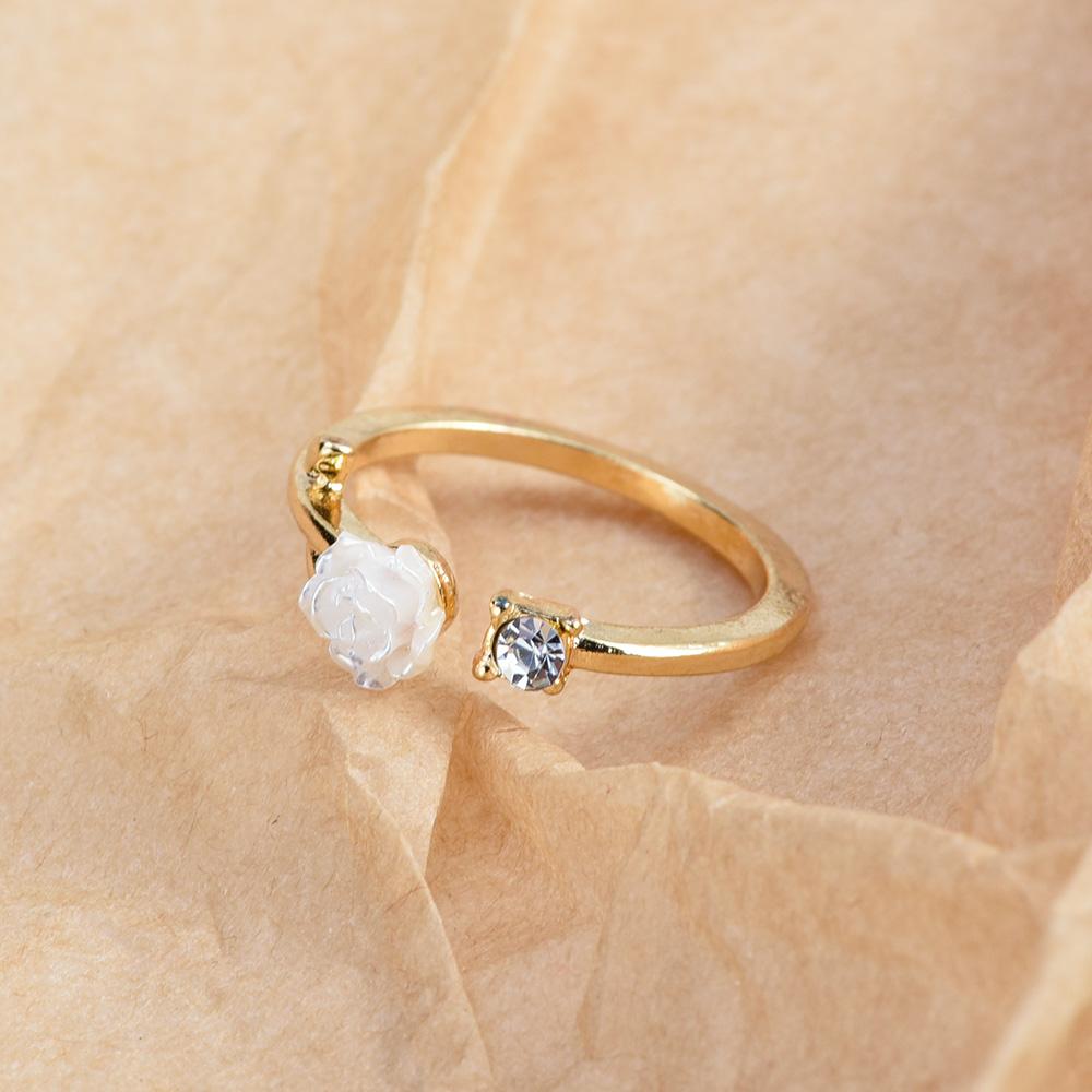 1PCS Camellia Opening Adjustable Ring