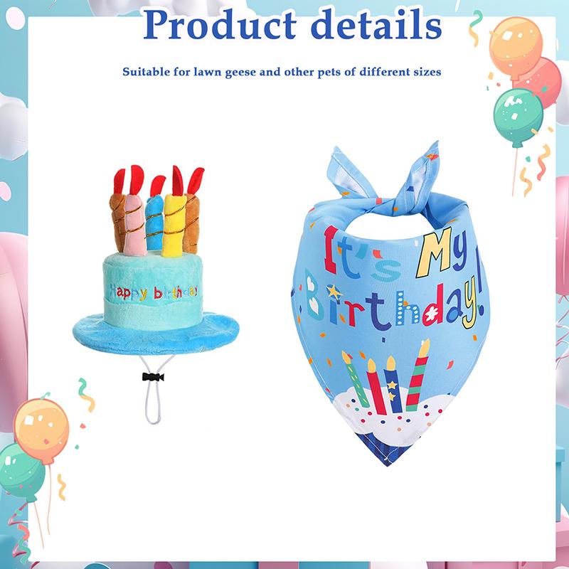 

С Днем Рождения Гусиный наряд Крыльцо Гусиные наряды с тортом День Рождения Шляпа Гусиные украшения Утиные украшения для патио и двора синий