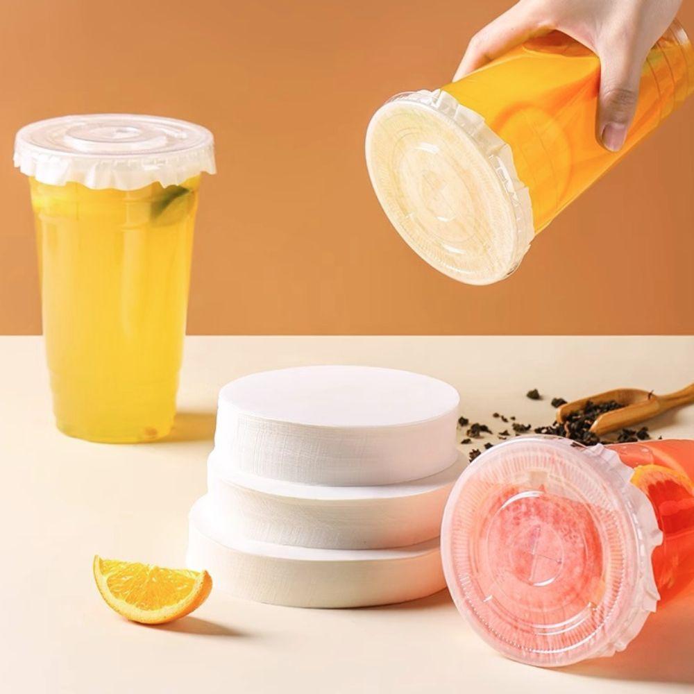 500 Pcs Disposable Drink Leak Proof Paper Splash Proof Coffee Paper Lids Cup Sealing Films  Beverage
