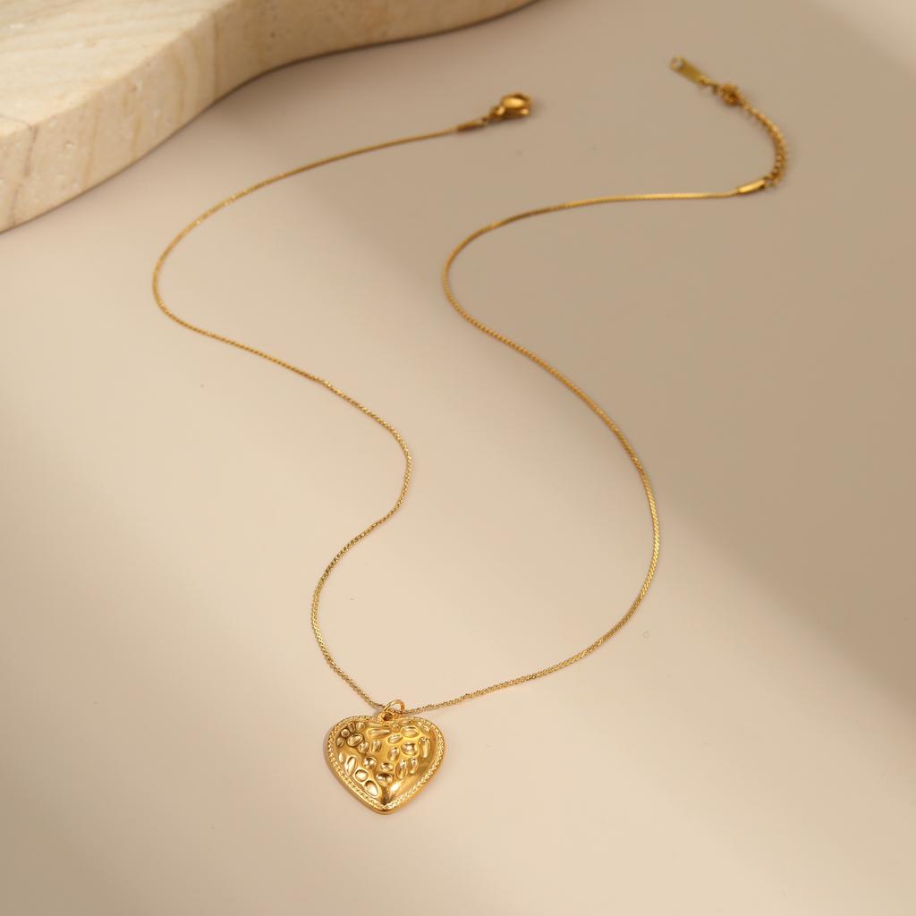 GEMCHIC Women's Elegant Gold Plated Stainless Steel Necklace with Heart and Sunflower Pendants, Layered Fashion Jewelry for Daily Wear and Parties