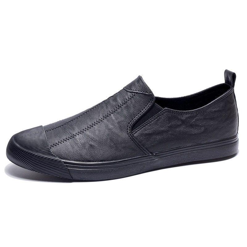 

Мужские летние кожаные лоферы слипоны: Универсальные повседневные туфли-мокасины с мягкой подошвой. 41