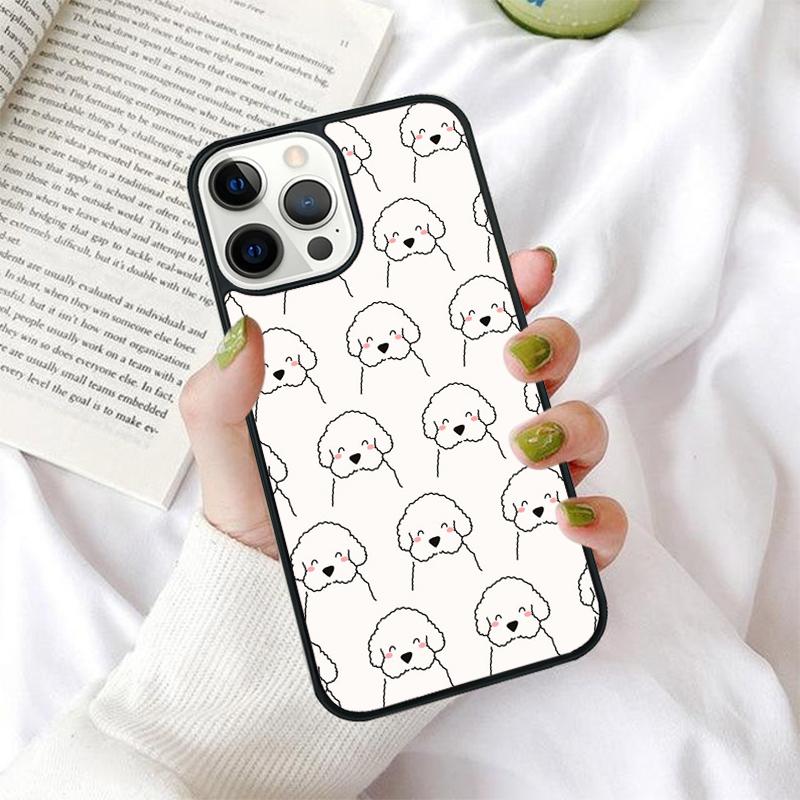 Cute Cartoon Bichon Frise Celular Mobile Phone Cases For iPhone 17 Air 16 15 14 12 13 11 Pro MAX Plus SE2020 Coque Fundas