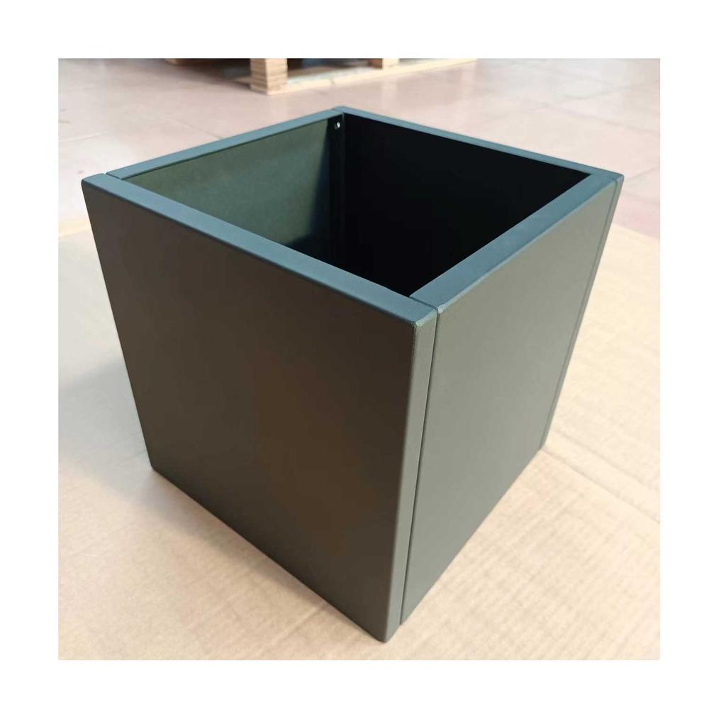 Rustic Floral Design Square Garden Planter Pot Powder Coated Flower Can with Drainage Hole for Floor Usage Plant Tub for Plants