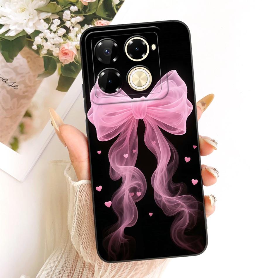 For Infinix Note 40 Pro 4G 5G / Note 40 Pro+ / Note40 X6853 Cute Cat Flower Cartoon Phone Case Soft Silicone Cover Bumpers