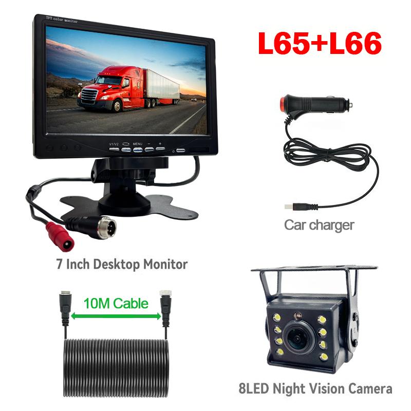4.3/7 inch Car Reversing AV/4-pin Connector Backup Camera Vehicle 12-24v Rear View Monitor Mirror Parking Kit