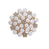 Fashion Environmental Protection Alloy Full of Pearls Camellia Pin Female Corsage Clothing Accessories Jewelry Long-Lasting Color Exquisite Brooch
