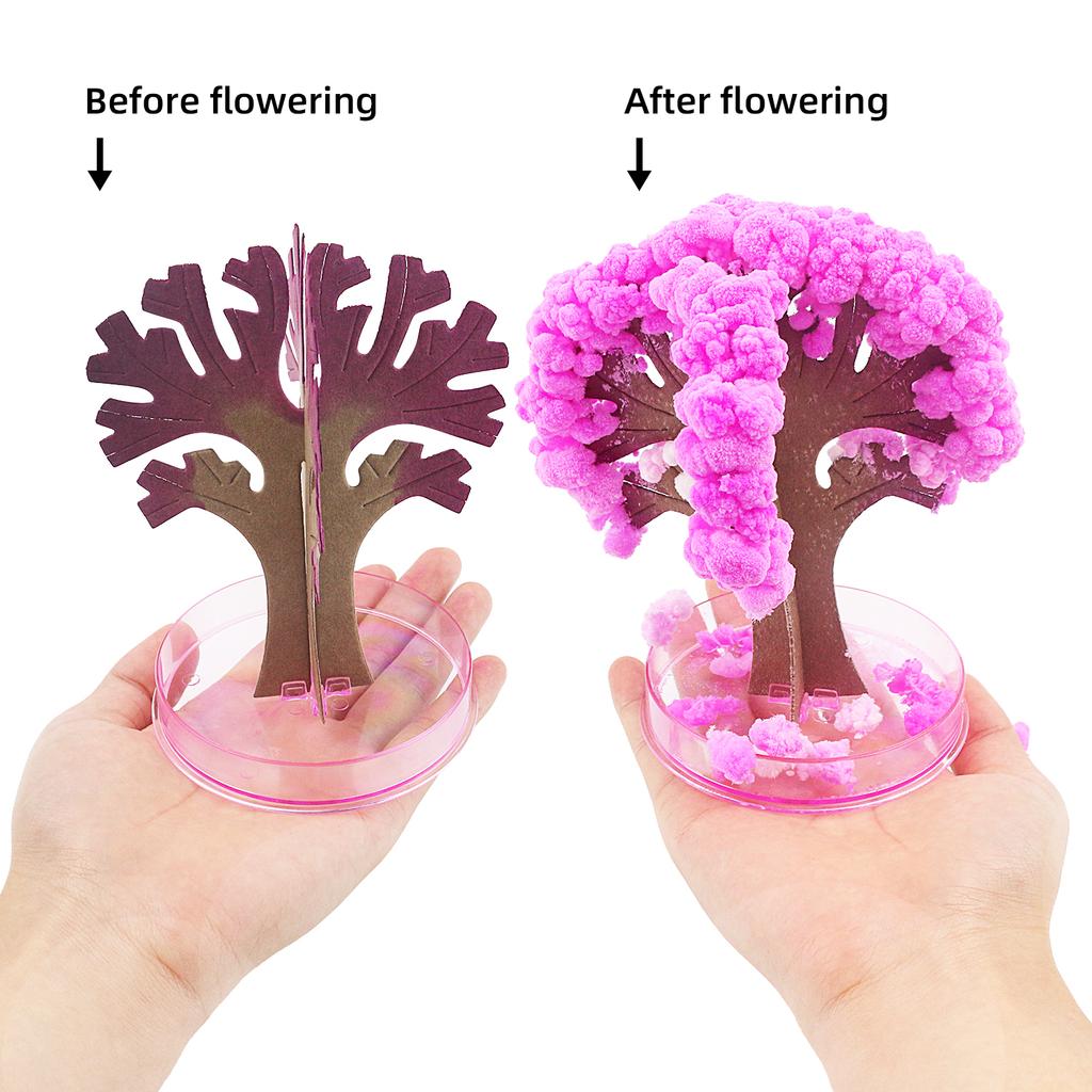 Magically Paper Sakura Crystal Trees Christmas Magic Growing Tree Japan Desktop Cherry Blossom Science Toys Novelty Funny Gift