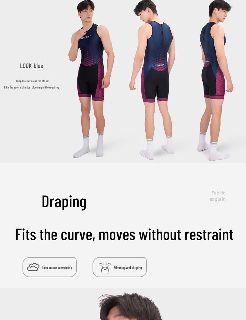 NUCKILY Triathlon Quick-Dry Sleeveless Vest and Swimsuit for Running & Cycling