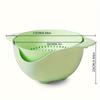 Double-Layer Rotating Fruit and Vegetable Washing Basket - Durable Plastic Food-Safe Design with Drainage Holes, Space-Saving Kitchen Sink Organizer