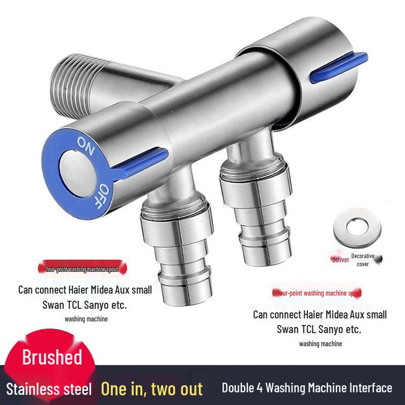 Dual-Outlet 4-Point Washing Machine Faucet with Household Switch