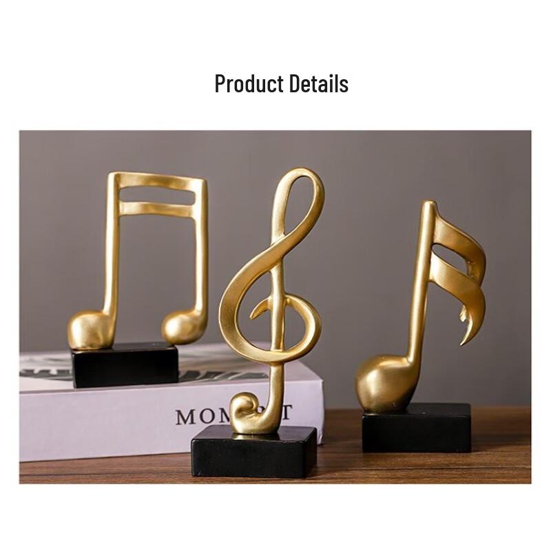 Ruijie Minimalist Resin Music Note Ornament Set