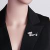 Cartoon Cute Rhinestone Dog Brooches For Women Men Fashion Black White Enamel Pet Dog Animal Clothes Buckle Pins Party Jewelry