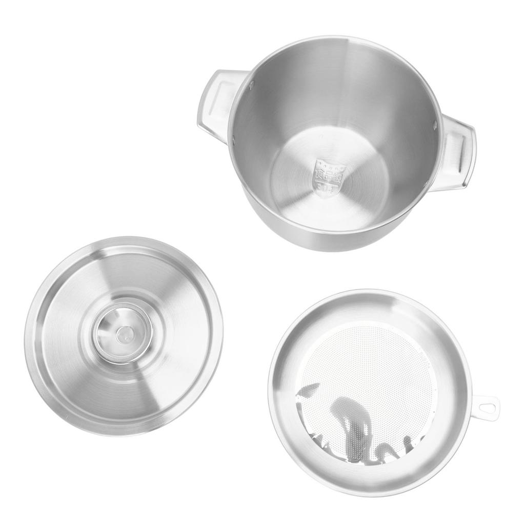 2.8L Household Oil Filter Pot Stainless Steel Strainer Storage Tank Kitchen Accessory with Filter Net Lid