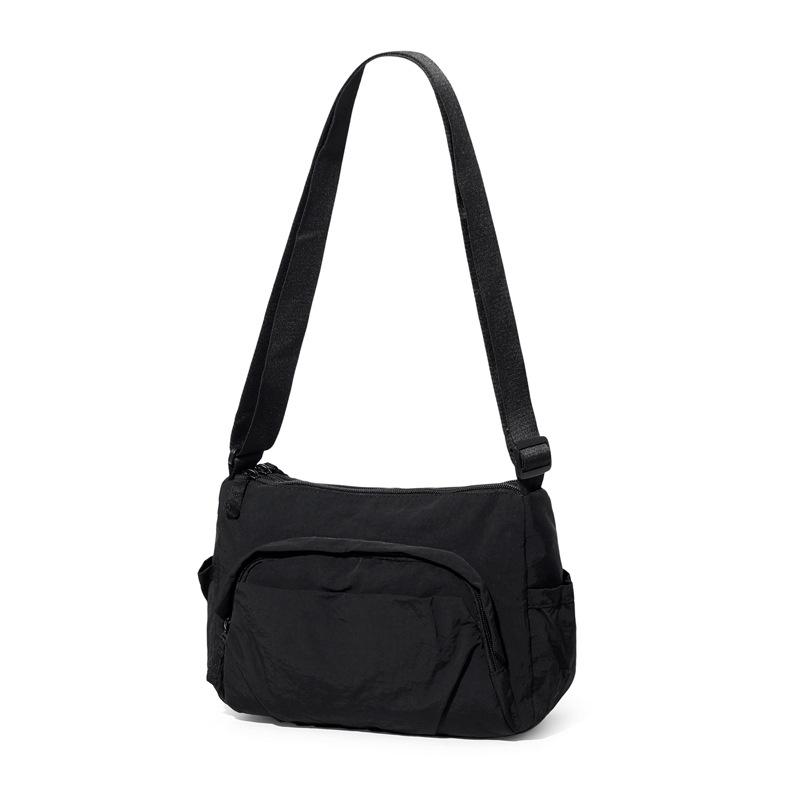 

Однотонная наплечная сумка, студенческая сумка кроссбоди, женская легкая сумка-хобо большой вместимости чёрный