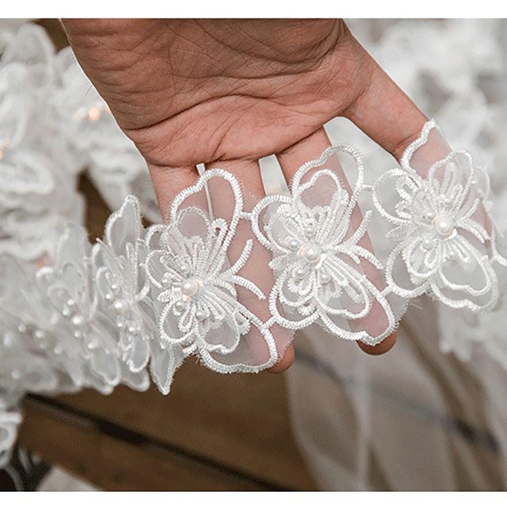 Embroidery Butterfly 3D Butterfly Lace Trim Diy White Lace Trim Fabric Flower Decor Ribbon
