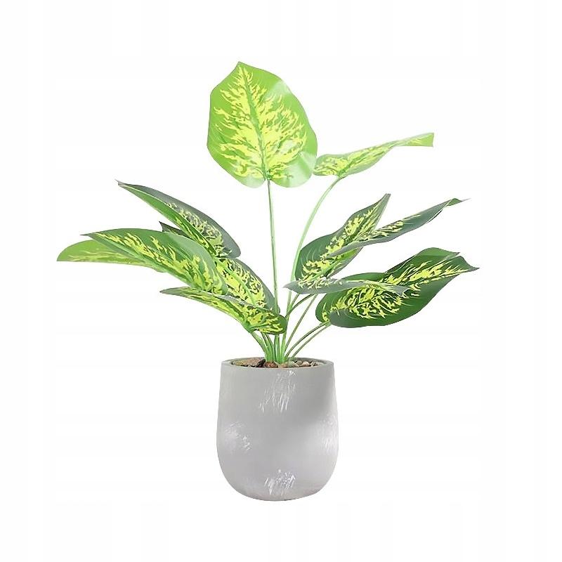 Artificial Plant Flower In A Pot For Home Office Realistic Dieffenbachia