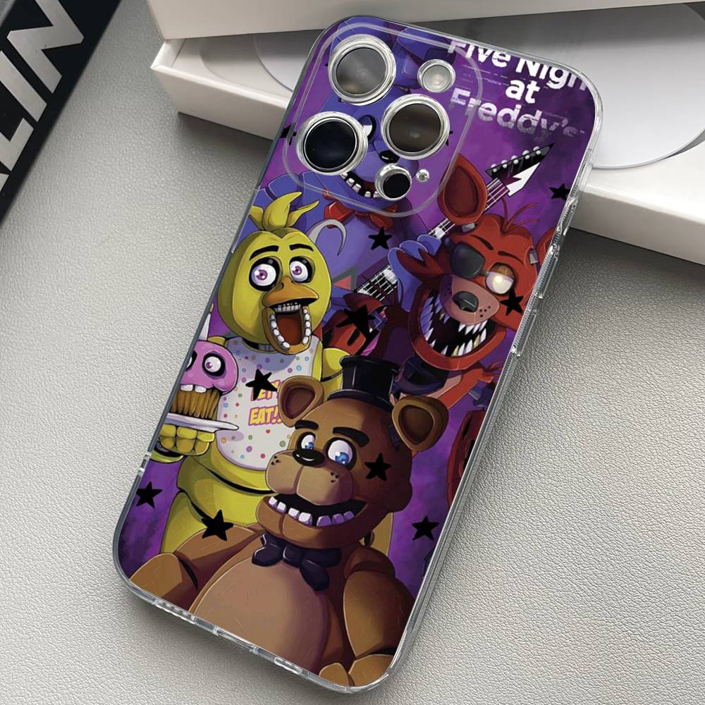 W-Fnaf-e-Fives-nights-At-Freddys-Clear Silicone Soft TPU Phone Case For iphone 17 16 15 14 Plus 13 12 Mini 11 Pro Max Shell Capa