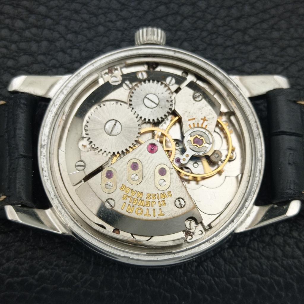 MONTRE HOMME SUISSE VINTAGE TITONI AIRMASTER TITOFLEX REMONTAGE MANUEL GRIS a703239-1