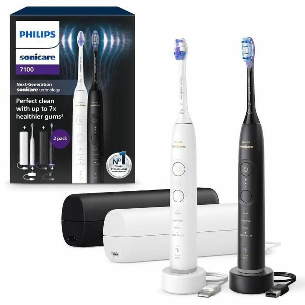 Philips Sonicare 7100 Electric Toothbrush 4 modes Black and White