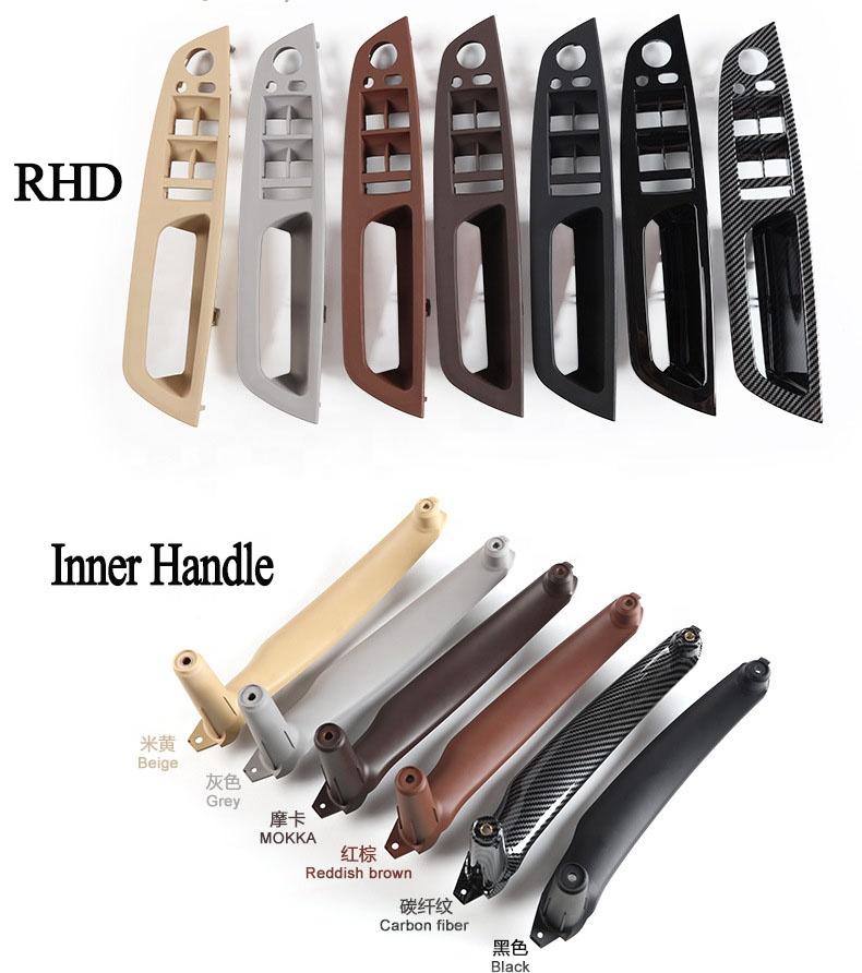 Suitable for  LHD or RHD Cars Interior Plastic Door Pull Handle with Leather Handle Cover 7pcs Full Set for BMW X5 X6 E70 E71 E72
