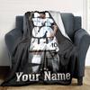Football Messi Customize Text Blanket Lightweight Customizable Blanket Comfortable Versatile for Seaside Home Decor Livingroom Nap All-Season Use
