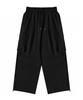 NODU Cargo Tuck Drawstring Wide-Leg Pants [Black]