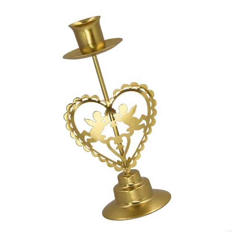 62KD Iron Stand Christmas Theme Hollowed Star Tree Heart Candlestick Decors
