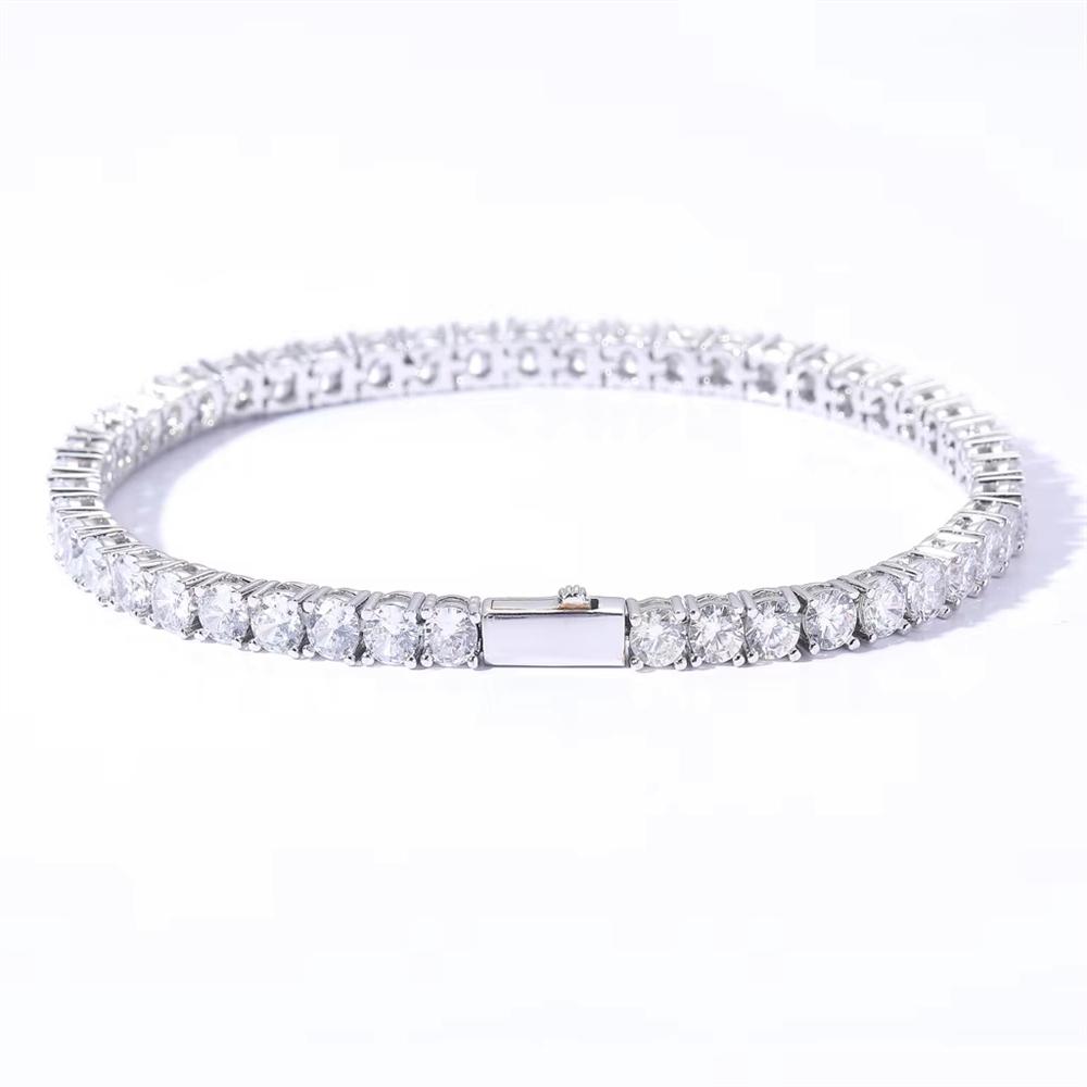 Hot Selling Classic Hip Hop Jewelry Spring Clasp 3/4/5mm Cubic Zirconia Tennis Bracelet Bling Iced Out 5A CZ Tennis Bracelet