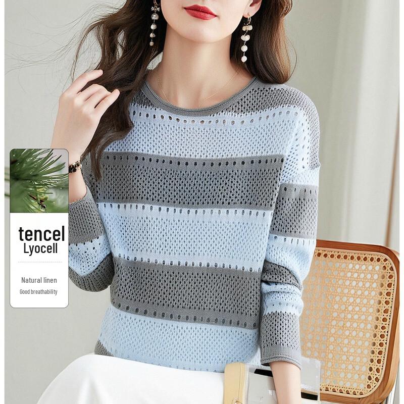 SNOWFLYING Women s Lightweight Color-block Knit Sweater M