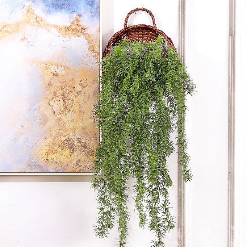 Nordic Artificial Cypress Pine Rattan Wall Hanging for Home and Wedding Décor
