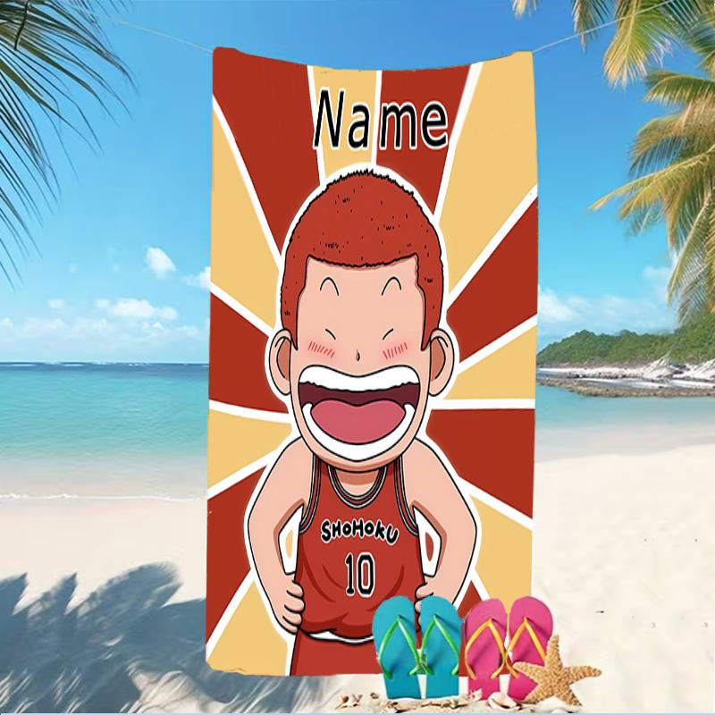 Customizable Personalized Beach Towels Sakuragi Hanamichi Themed designs.Suitable for the Beach, Yoga, Sports;ideal As Beach Accessories