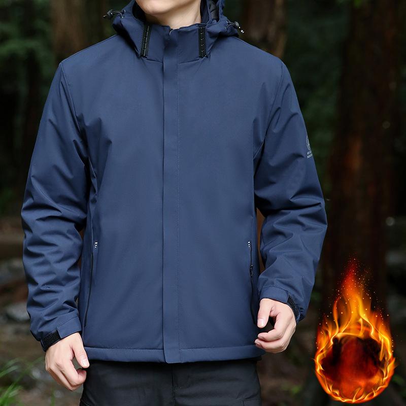 Wodoodporna Wiatroodporna Kurtka Taktyczna Męska Ciepła Pluszowa Casualowa Outdoorowa Wspinaczka Górska Polar Regularna Kurtka Jesień Zima