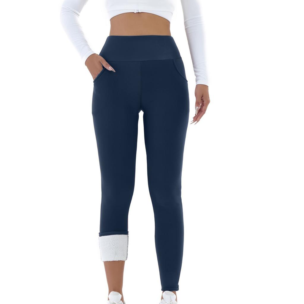 Women's Fashionable Casual High-Stretch -Lined Sports Leggings With Pockets