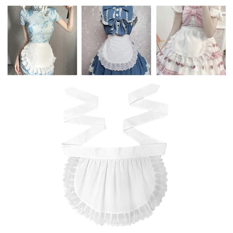 Grembiule con vita arricciata per donna Grembiule a metà Grembiule da cameriera Costume Grembiule da vita per cucina Grembiule con vita arricciata Costume Cosplay da cameriera