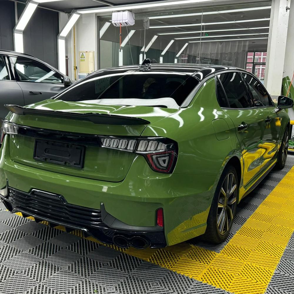 Crystal Moss Green Car Sticker Wrapping Vinyl Film PET Sticker Bubble Free Auto Decals Car Accessories Exterior Interior