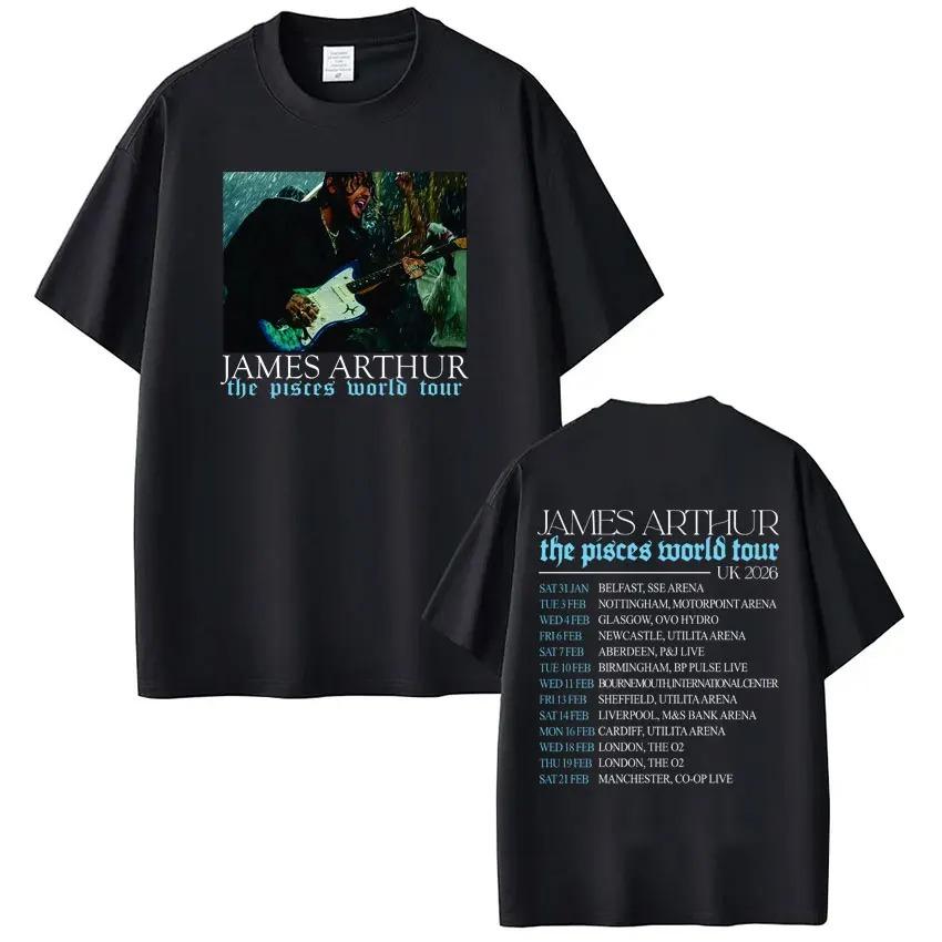 

James Arthur The Pisces World Tour UK 2026 Concert Graphic T-Shirt, Unisex Oversized Casual Cotton T-shirt 4XL