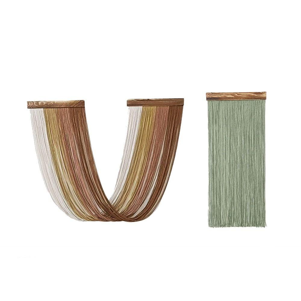 Hand-Woven Curtain Tapestry Wooden Cotton Rope Tapestry Wall Hanging Tapestry  Wedding