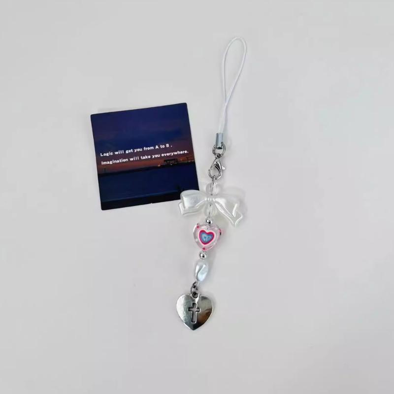 Y2K Style Phone Pendant Cute Shape Keychain Bag Pendants Keyring Sweet Fashion Accessories Acrylic Phone Charm for Phone