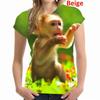 2025 Ny Mote Casual Dame 3D Gorilla Morsom Ape T-skjorte 3D-trykk Sommer Kul Kortarmet Skjorte