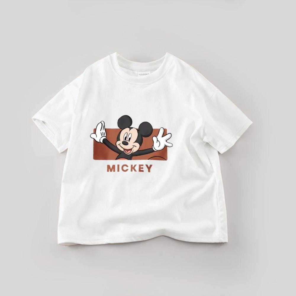 Boutique Children's Tshirts Summer Cartoon Mickey Short Sleeve Tees Tops  Casual Kids Boys Clothes Cartoon T-shirt