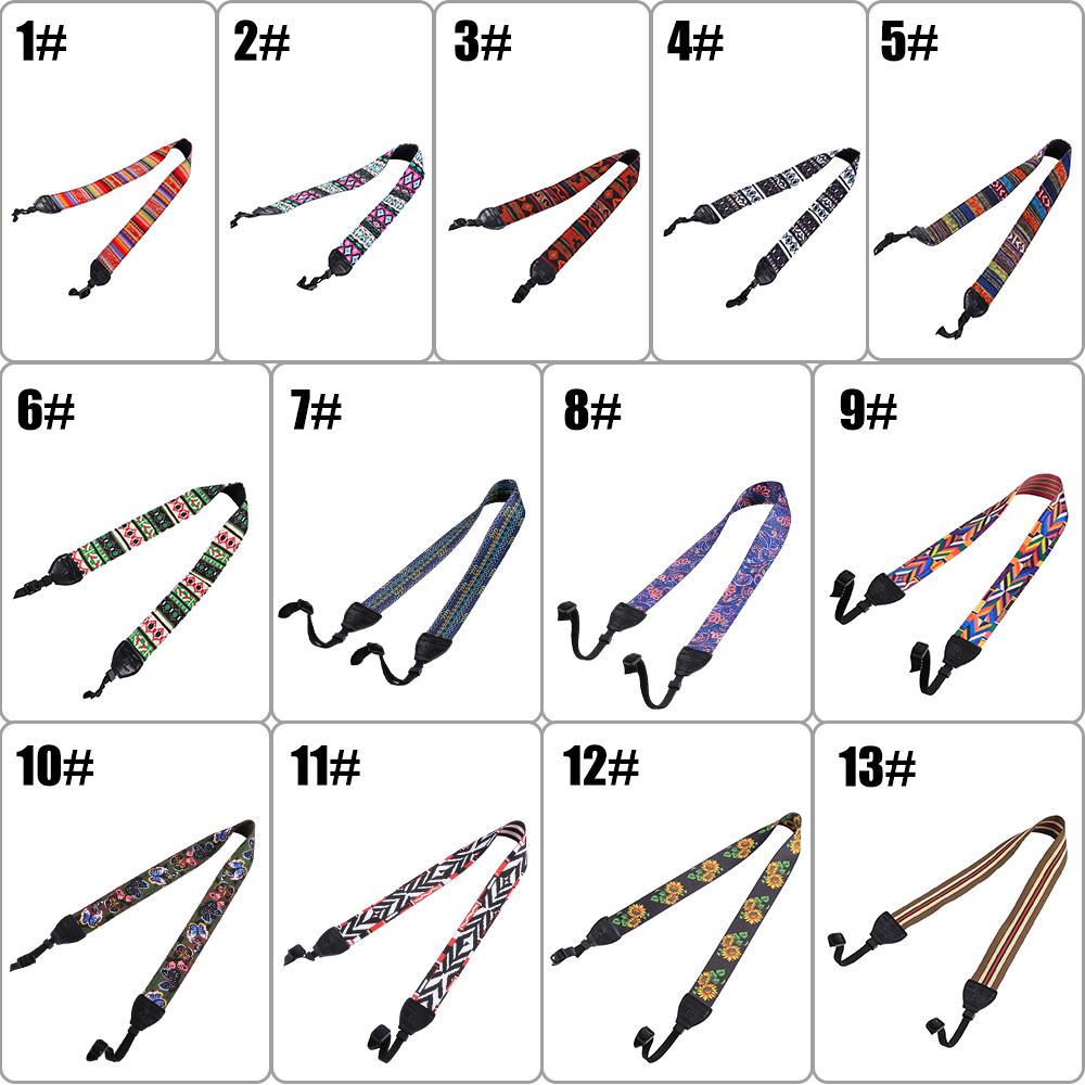 Retro Style Double Cotton Yard Colorful Pattern Shoulder Neck Strap Camera Strap Bags Wristband