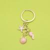 Creative Starfish & Shell Drip Oil Alloy Keychain with Pearl Pendant for Bags