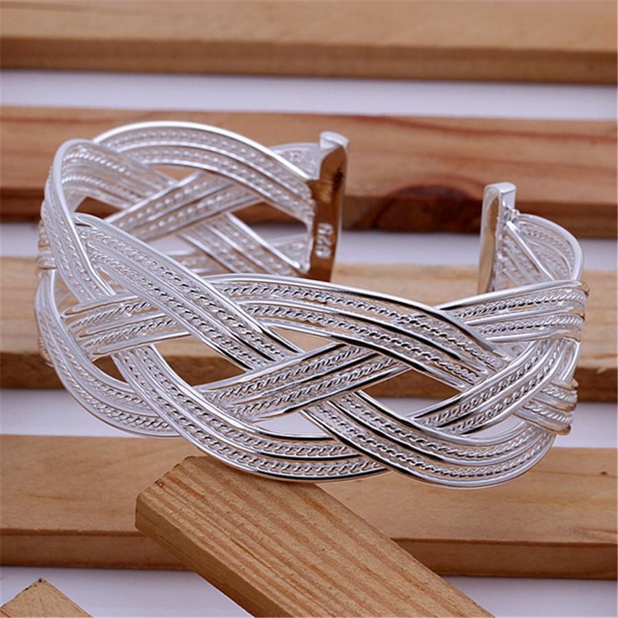 Fine   Copper Bangles Bracelet Charms Heart Open For Women Lady Jewelry Adjustment Cuff Wedding Gift