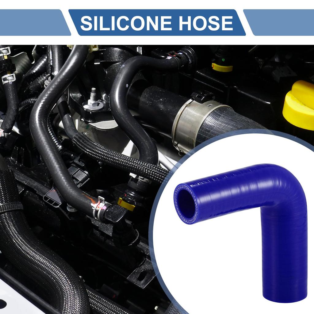X AUTOHAUX 1 styck Innerdiameter 25-32mm Längd 102mm 90 Grader Blå Silikonslang