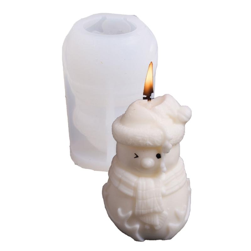 Christmas Theme Candle Silicone Mold Snowman Silicone Mould Heat Resistant For Candle Soap Christmas Decoration