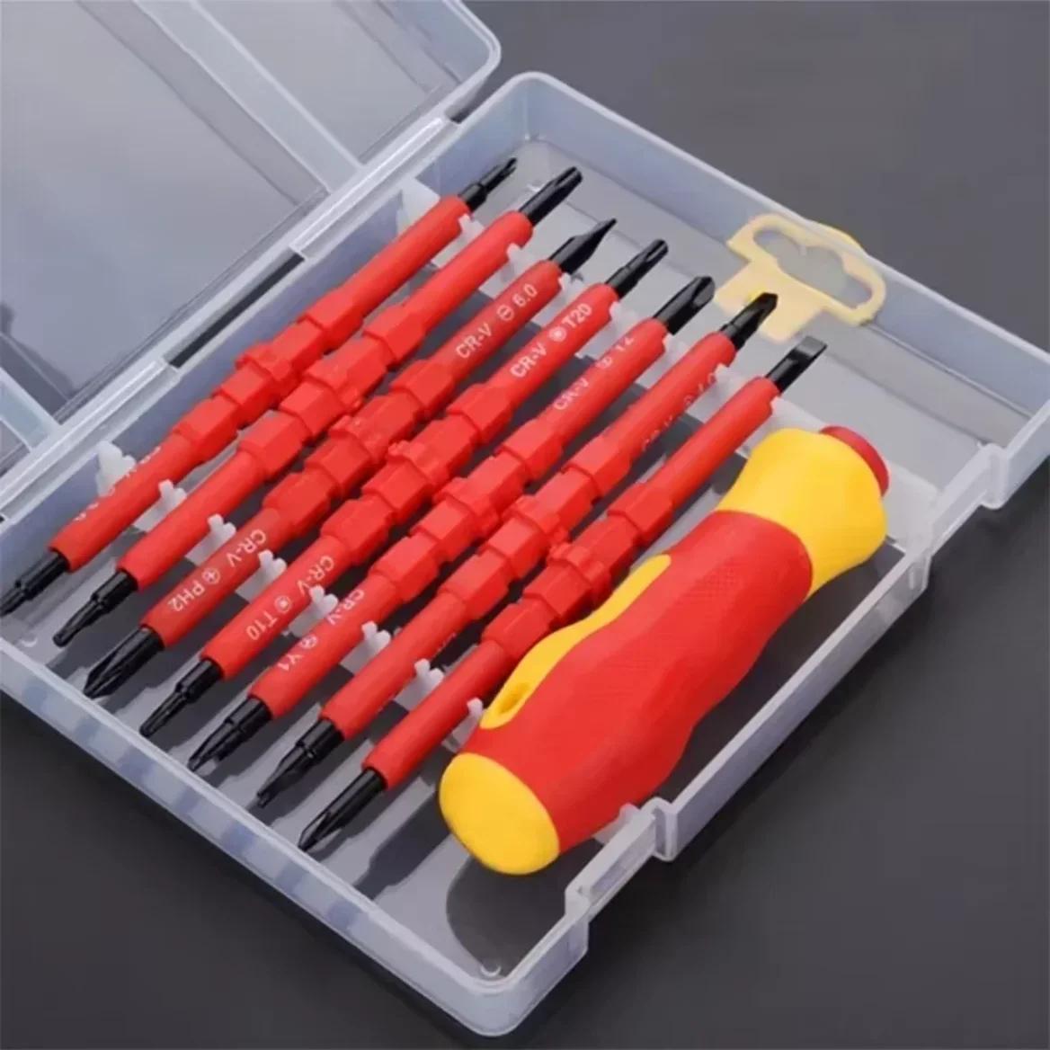 

13Pcs Electrician Repair Tools Kit 1000V Insulated Screwdrivers Set with Magnetic Bits Portable Toolbox for Electrical Work