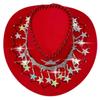 Practical Felts Cowboy Hats With Festival Five Point Star Embellishment Comfortable Unisex Western Accessory For Christmas