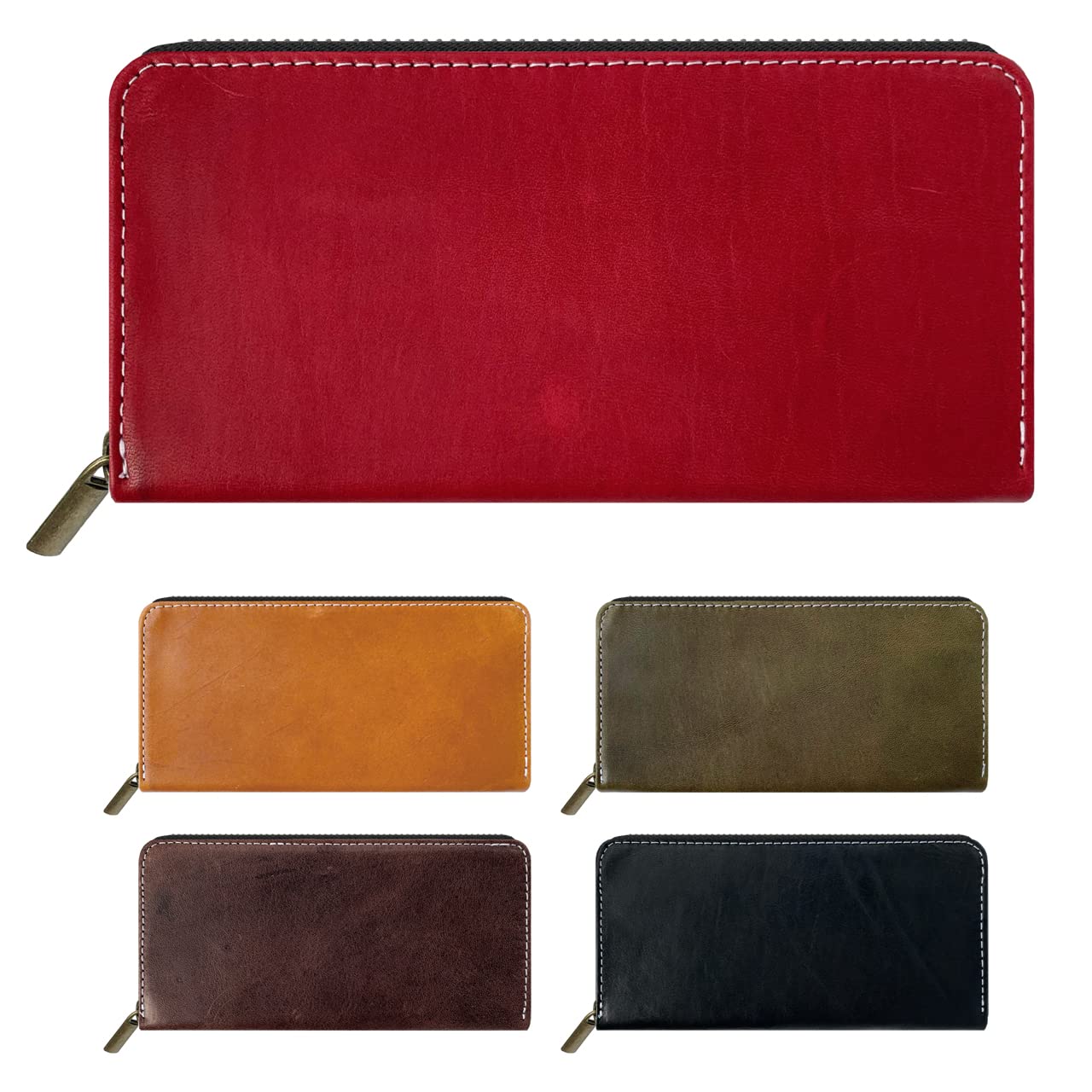 

Long Genuine Horse Round Long Horse Tanned Horse Classic Wine Red [leo&aoi] Wallet, Wallet, Leather, Leather, Men s, Women s, Zipper, Wallet, Wallet,