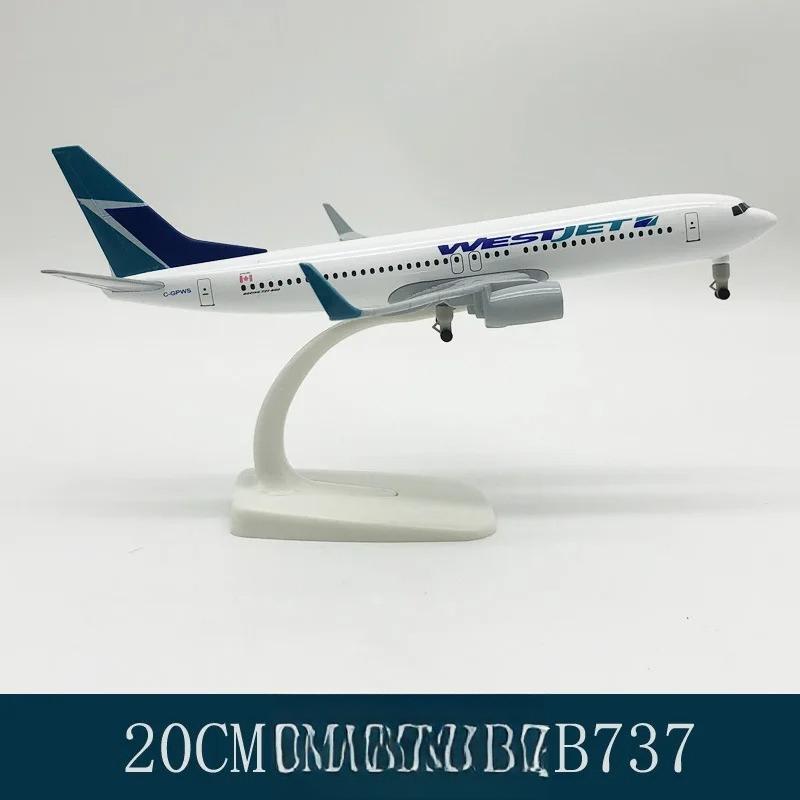 Diecast 20CM 1/400 B737 WESTJET B737 Canada Airline Airplane Plane Aircraft Alloy Model Toy Plane Model Building Kit Model Plane