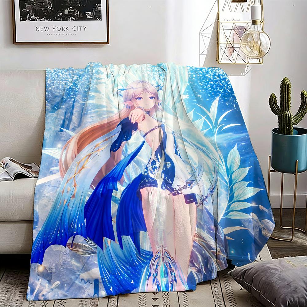 Wuthering Waves Cartethyia Anime Game Throw Lightweight 240g Flannel Blanket Soft Skin-friendly for Summer Cooling 75X95CM